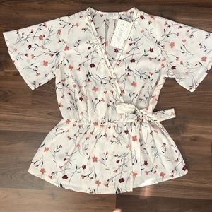 Sienna Sky Short Sleeve Floral Blouse